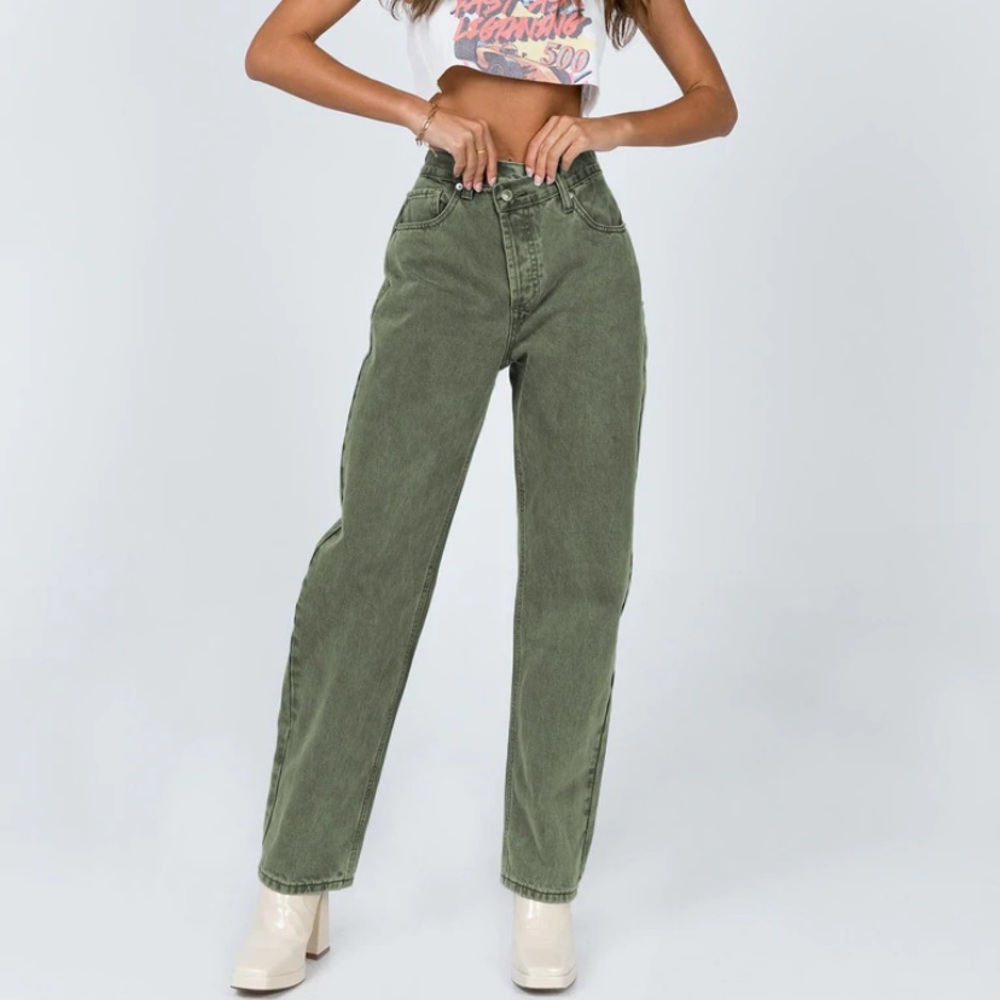 NEVER WORN Princess polly green jeans